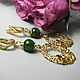 Earrings with diopside 'Vecenie gold branches', Earrings, Moscow,  Фото №1