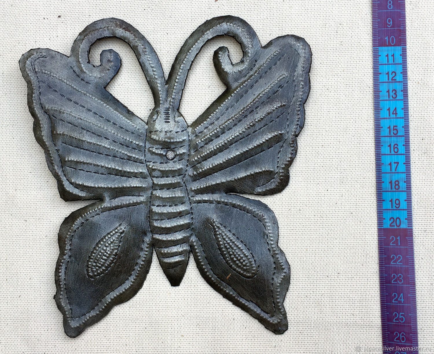 Тропическая бабочка, вырезанная из металла, подвеска на стену, 18 см .