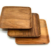 Посуда handmade. Livemaster - original item Square plate of acacia 25h25. Plate for snacks. Art.2092. Handmade.