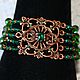 Copper bracelet with rhinestones and beads Swarovski Medina, Bead bracelet, Krasnoyarsk,  Фото №1