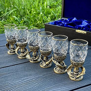 Посуда ручной работы. Ярмарка Мастеров - ручная работа Рюмки рыбы. Handmade.