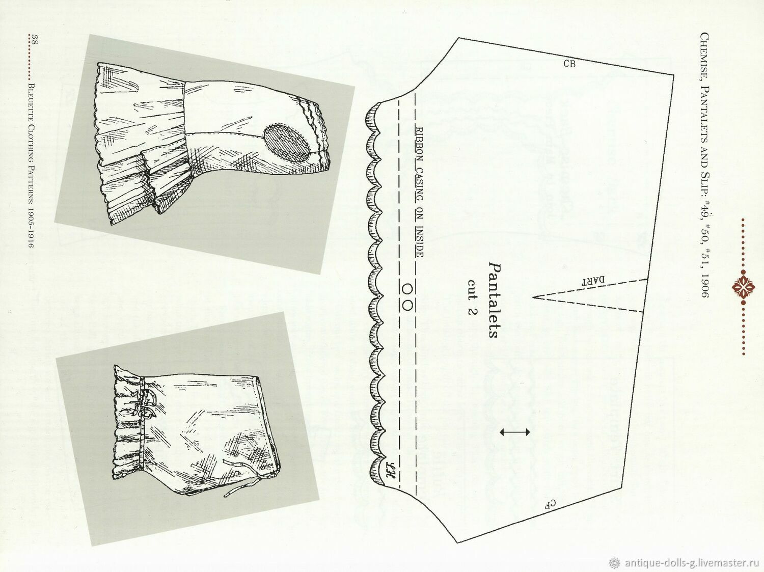 Bleuette Clothing Patterns 1905–1916 выкройки кукол в интернет