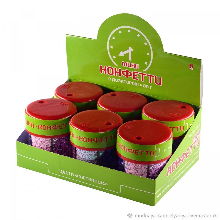 Мини-конфетти "ЗВЕЗДОЧКИ", с дозатором, 80Г 6 ЦВЕТОВ в интернет ...