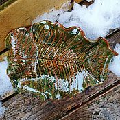 Посуда handmade. Livemaster - original item Ceramic dish Autumn fern leaf. Handmade.