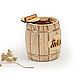 Barrel for honey 'Cooper' for 1 kg. Art.7029. Jars. SiberianBirchBark (lukoshko70). My Livemaster. Фото №4