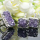 Earrings and ring Aglaida with amethyst made of 925 IV0108 silver, Jewelry Sets, Yerevan,  Фото №1