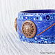 Широкий браслет в джинсовом стиле (полимерная глина), Браслет из бусин, Курган,  Фото №1