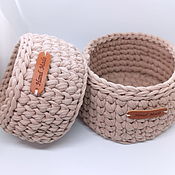 Для дома и интерьера handmade. Livemaster - original item Knitted baskets, a storage set made of knitted yarn. Handmade.