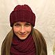 Burgundy hat with a lapel. Caps. allabarinova. Online shopping on My Livemaster.  Фото №2