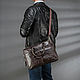 Leather business bag 'Clark' (dark brown antique). Classic Bag. Russian leather Guild. My Livemaster. Фото №6