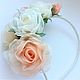 FABRIC FLOWERS. Bezel 'Tea roses', Headband, Yurga,  Фото №1
