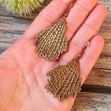 Украшения ручной работы. Ярмарка Мастеров - ручная работа Серьги медные. Handmade.