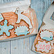 Set of 4 gingerbread, decorated with icing sornay, Gingerbread Cookies Set, Samara,  Фото №1