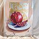 Interior oil painting with gold painting abstract still life pomegranate. Pictures. Art-magazinchik-klevera-bleka. My Livemaster. Фото №4