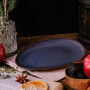 Посуда handmade. Livemaster - original item Plates: Oval Saucer 19,5 cm Twilight Fangorn series. Handmade.