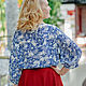 Blouse made of natural silk, blue tropics. Blouses. Blouse Blues. My Livemaster. Фото №5