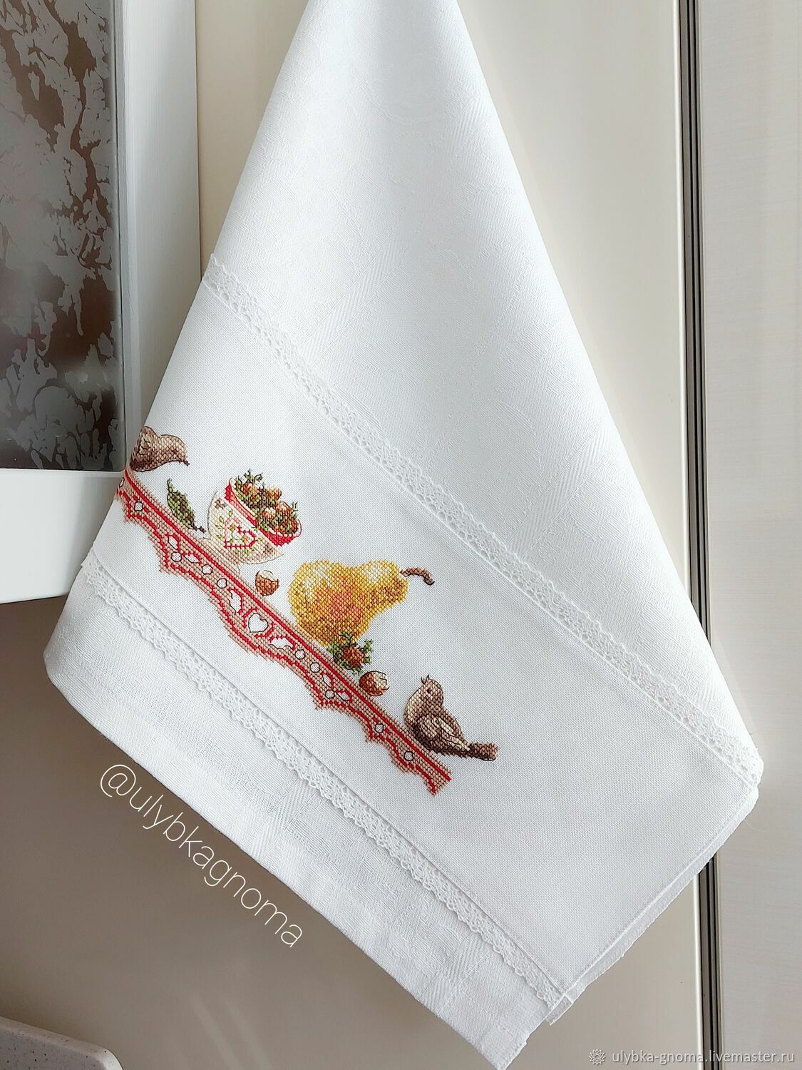 Полотенце льняное с вышивкой – заказать на Ярмарке Мастеров – RPST0RU ...