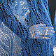 Blue openwork knitted scarf, wool stole. Scarves. IRINA GRUDKINA Handmade Knitwear. My Livemaster. Фото №11