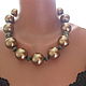 Necklace 'Large pearl' 25 mm -color pearl - bronze, Necklace, Moscow,  Фото №1