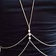 Double-sided 925 silver bodychain with sapphire,aquamarine, pearls. Chain. marusjy. My Livemaster. Фото №6