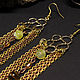 Chain Earrings, Tiger Eye Earrings AUTUMN GOLD. Earrings. Amorella - Beads. Online shopping on My Livemaster.  Фото №2