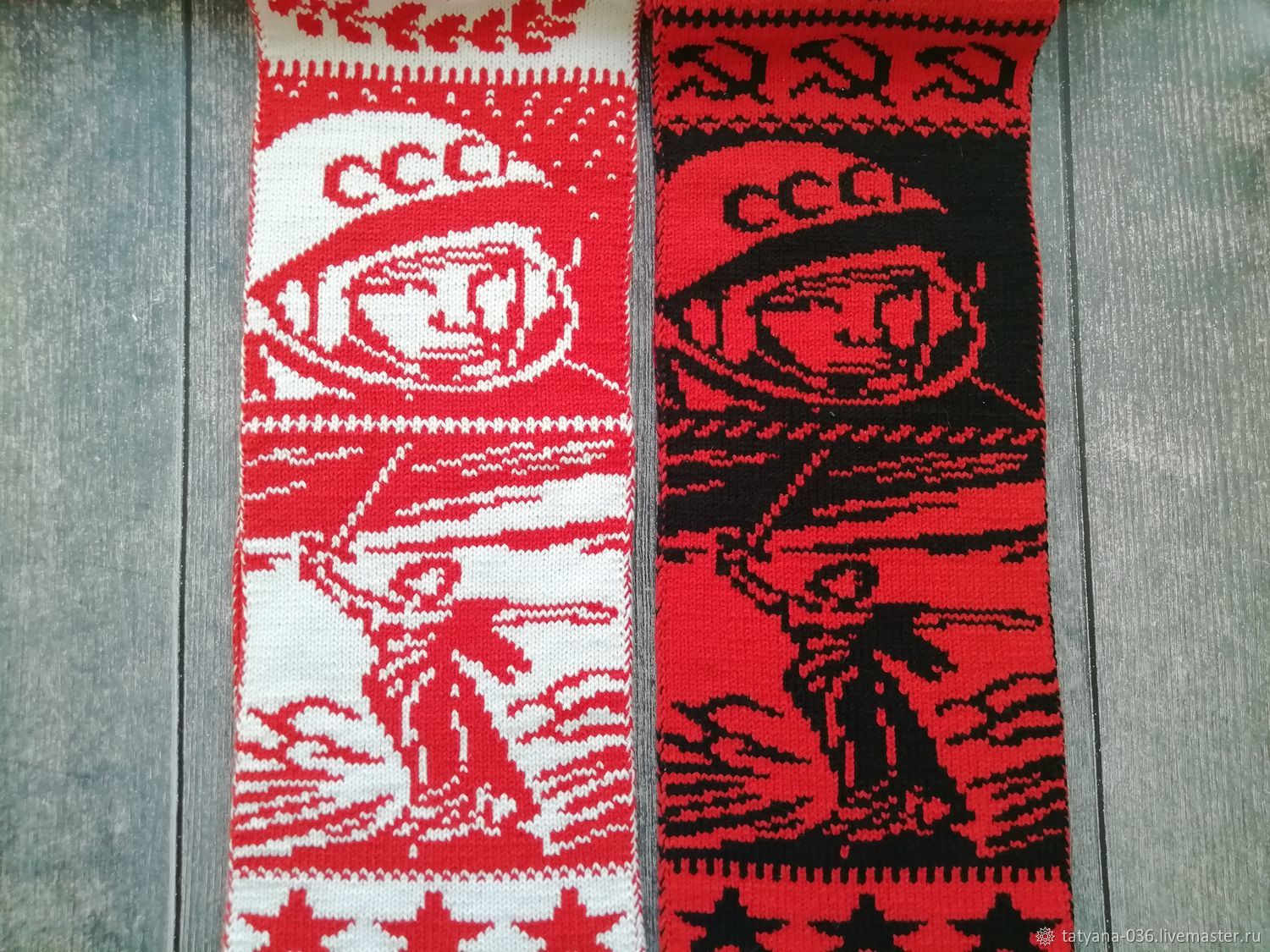 Схема шарфа СССР, двусторонний жаккард