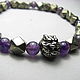 Bracelet with pyrite and amethyst 'Dragon', Bead bracelet, Moscow,  Фото №1