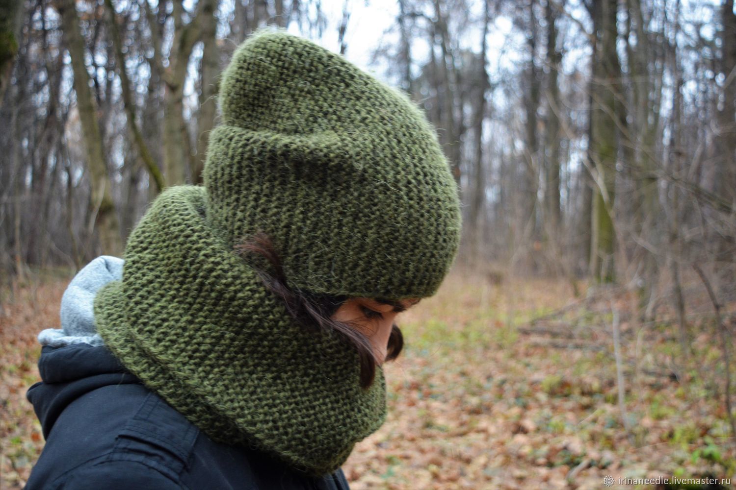Снуд вязаный в 2 оборота Зеленый купить в интернет-магазине Ярмарка ...