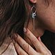 Серебряные серьги с аквамарином, кианитом и жемчугом. Серьги классические. Терапевтические Украшения (Strelkovskikh). Ярмарка Мастеров.  Фото №6