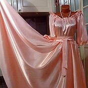 Трикотажное платье макси с юбкой в складку Сапфир