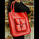 Bag leather women's scarlet, Classic Bag, Moscow,  Фото №1