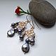 Freshwater pearl earrings 'Pearl cascade', Earrings, Moscow,  Фото №1