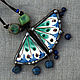 Boho Jewelry 'Peacock feather' from the 'Rishtan ceramic' Tiffany. Pendants. tatevik. Online shopping on My Livemaster.  Фото №2