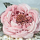 Брошь Sweet Rose, роза из шёлка, цветок из ткани, Брошь-зажим, Новосибирск,  Фото №1