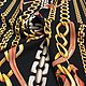 Order Plat ' Vertical chains with orange ribbon on black». italy-tkani. Livemaster. . Fabric Фото №3