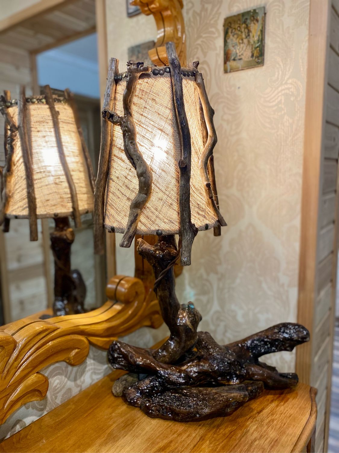 Светильник из дерева «АМАРАНТ» 50см купить в интернет-магазине Ярмарка ...