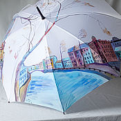 Аксессуары handmade. Livemaster - original item Umbrella cane with cover painted Saint Petersburg. Handmade.