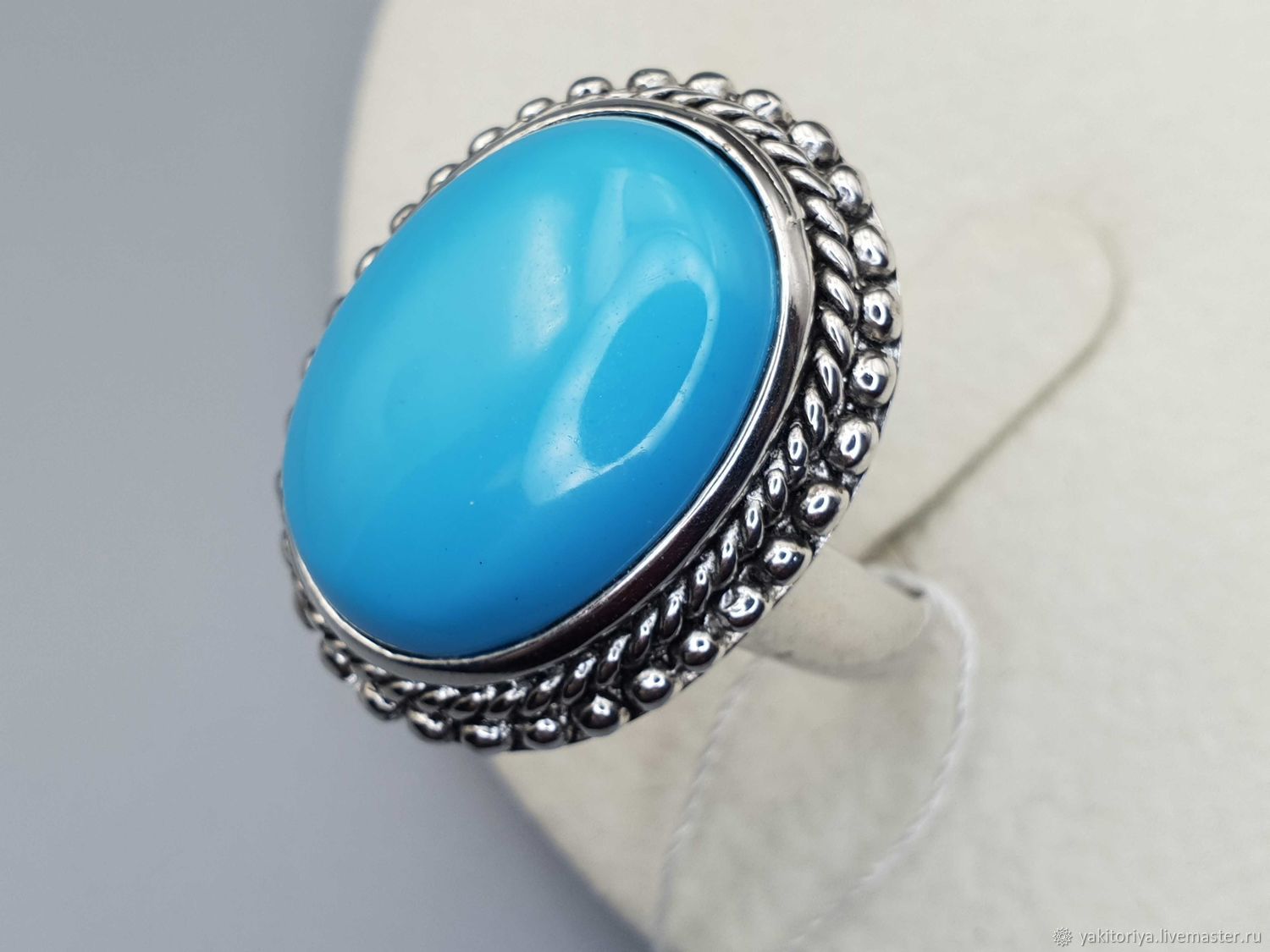 Silver ring with turquoise 20h15 mm, Rings, Moscow,  Фото №1