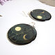 Order Transparent Earrings Resin Moon Phases Black Yellow Universe Moon Month. WonderLand. Livemaster. . Earrings Фото №3