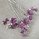 Set of hairpins with lilac flowers in silver, Hairpin, Novorossiysk,  Фото №1
