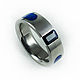 Titanium ring with sapphire and lapis lazuli, Rings, Moscow,  Фото №1