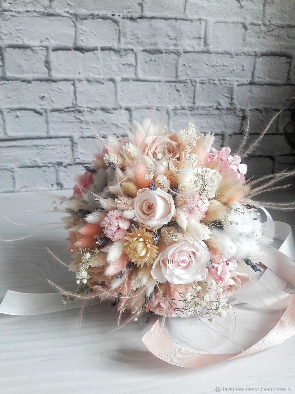 Свадебный букет для невесты из сухоцветов