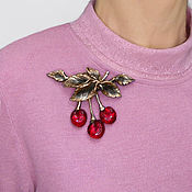Украшения handmade. Livemaster - original item Pin brooch, cherry pendant Brooch, Transformer. Handmade.