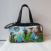 Сумки и аксессуары handmade. Livemaster - original item Leather women`s bag with painting to order for Elena.. Handmade.