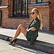 Костюм "кутюр" зеленый с шортами. Костюмы. Maria Shatalova. Интернет-магазин Ярмарка Мастеров.  Фото №2