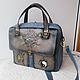 Cool Italian leather briefcase with engraving and painting. Brief case. Innela- авторские кожаные сумки на заказ.. Online shopping on My Livemaster.  Фото №2
