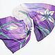 Silk purple stole 'Twilight', chiffon, batik, Wraps, Orekhovo-Zuyevo,  Фото №1