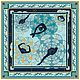 Шелковый платок с ручным подшивом "Балет" в голубом цвете, Платки, Москва,  Фото №1