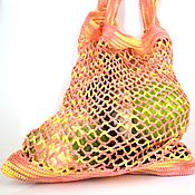 Сумки и аксессуары handmade. Livemaster - original item Knitted string bag made of viscose, bright. Handmade.