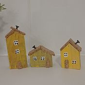 Для дома и интерьера handmade. Livemaster - original item Solar houses set of 3 pieces wood. Handmade.